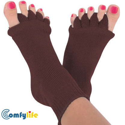 Comfylife Foot Alignment Socks Brown Colour | Get relief from foot pain in 21 days