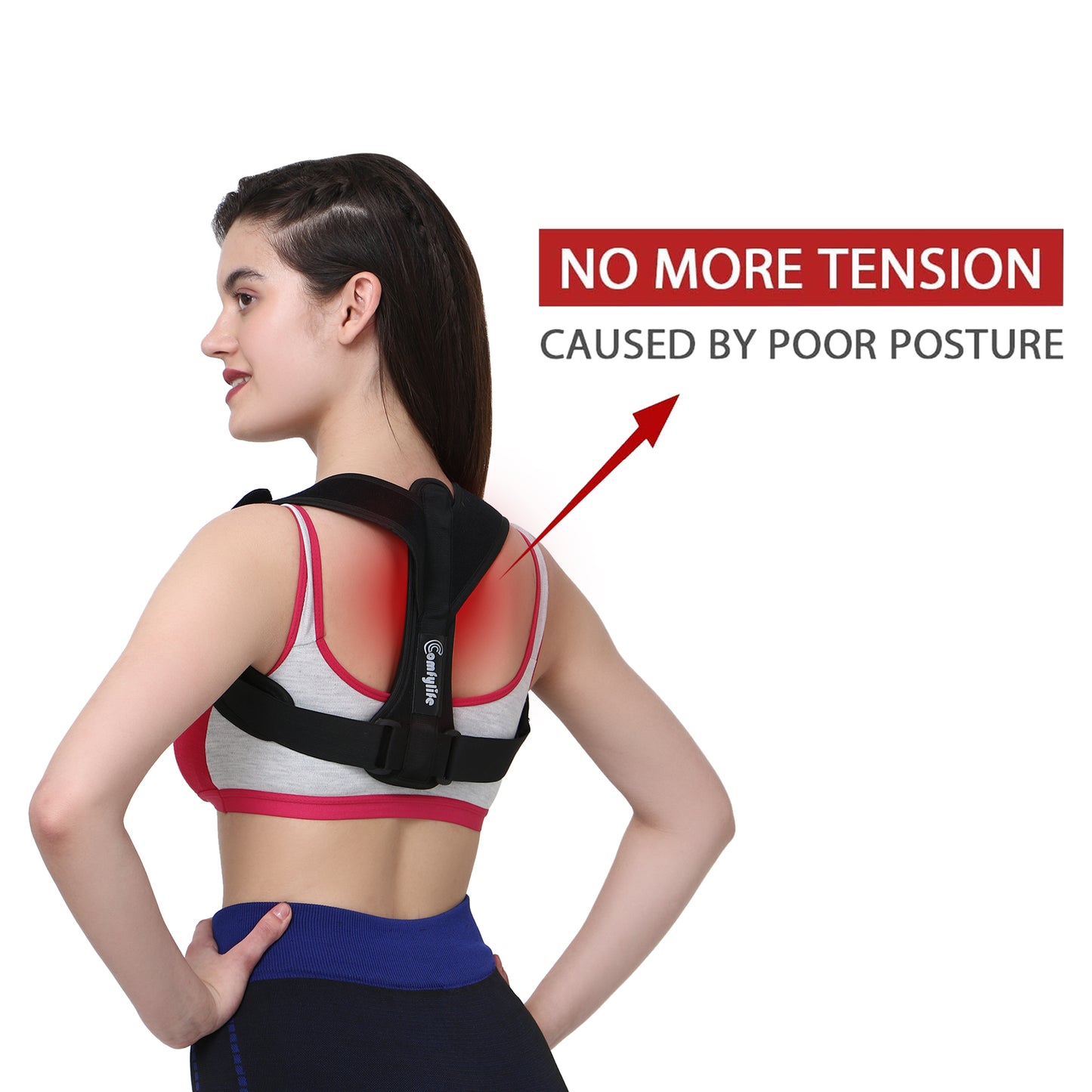 COMFYLIFE Posture Corrector for Men & Women - Back Support Belt with Splint for Back Pain Relief