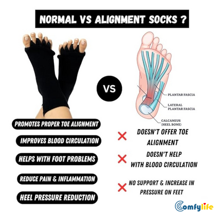 Comfylife Foot Alignment Socks Black Colour | Get relief from foot pain in 21 days