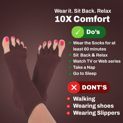 Comfylife Foot Alignment Socks Brown Colour | Get relief from foot pain in 21 days