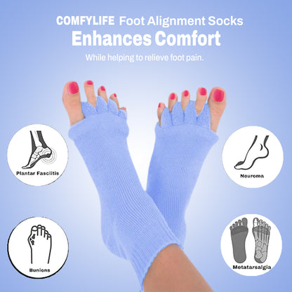 Comfylife Foot Alignment Socks Sky Blue Colour | Get relief from foot pain in 21 days